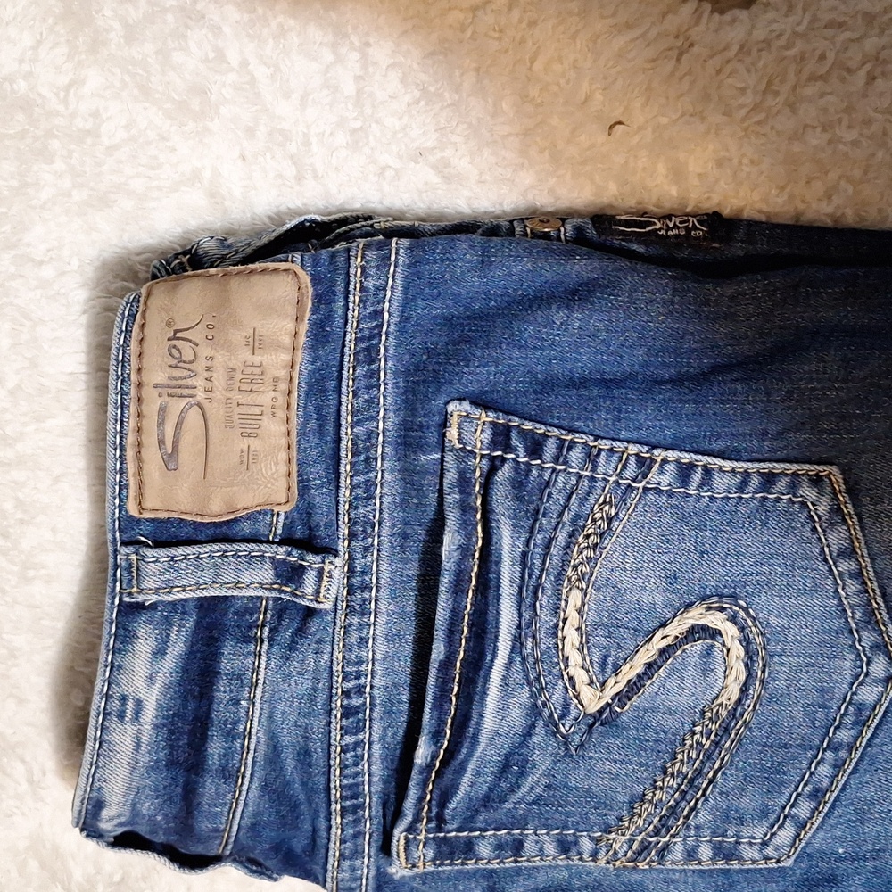 Silver Jeans, Women's 30 Suki Mid Straight Blue Denim Jeans